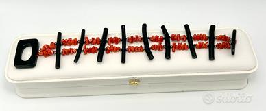 Bracciale Corallo nero e Rosso