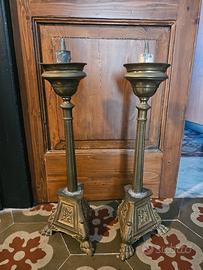 candelabri antichi  bronzo oro
