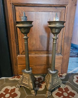 candelabri antichi  bronzo oro