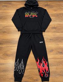 Completo ACDC felpa con cappuccio e pantaloni tuta