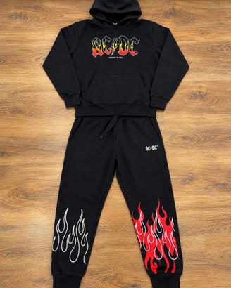 Completo ACDC felpa con cappuccio e pantaloni tuta
