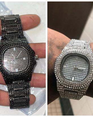 orologio nuovo quarzo inox diamanti  