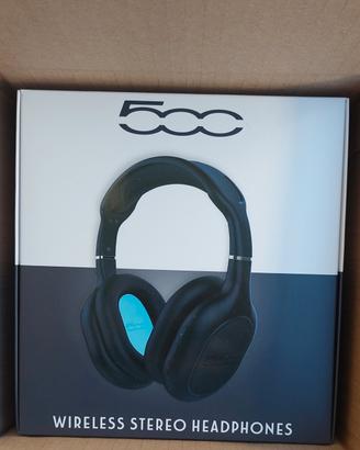 CUFFIA BLUETOOTH STEREO CON MICROFONO FIAT 500 BLU