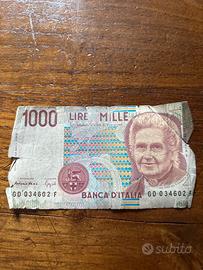 Banconota mille lire maria montessori