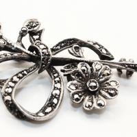 Stupenda spilla Vintage argento marcasite