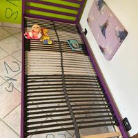Letto singolo 90 x 200 cm di legno con rete