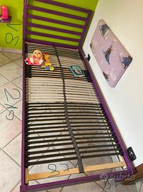 Letto singolo 90 x 200 cm di legno con rete