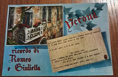 Cartolina Verona. Ricordo di Romeo E Giulietta 