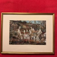 Quadro decorativo vintage con paesaggio