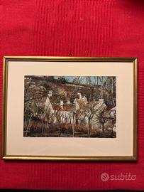 Quadro decorativo vintage con paesaggio