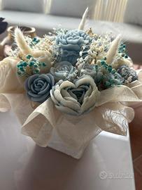 Bouquet fiori di cera di oliva handmade