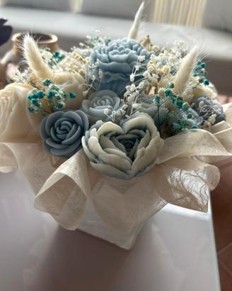 Bouquet fiori di cera di oliva handmade