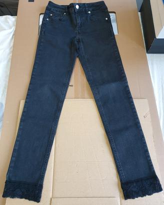 jeans Liu-Jo neri con pizzo taglia XS 