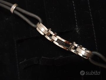 Bracciale uomo acciaio e caucciù