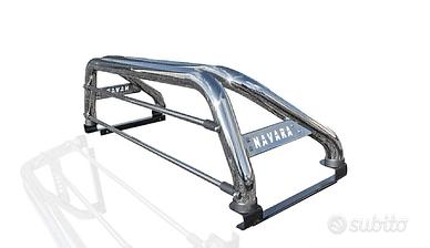 Nissan Navara D40 Roll bar inox con protez.cabina