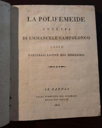 La Polifemeide - Libro antico di Emmanuele Campolo