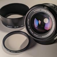 Canon FD 50mm f1.4 con paraluce originale