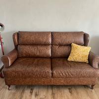 Divano Vintage in pelle marrone