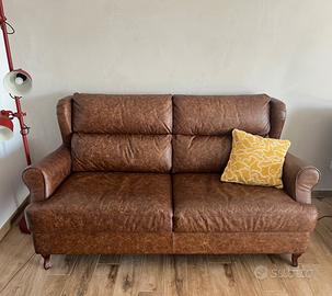 Divano Vintage in pelle marrone