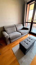 Divano Letto Poltrone e Sofa Grigio Alcantara