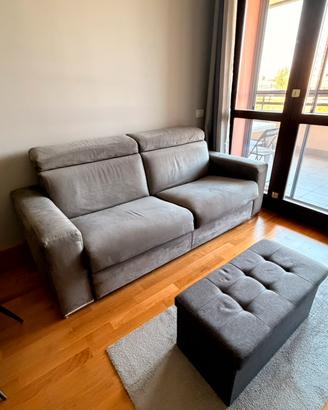 Divano Letto Poltrone e Sofa Grigio Alcantara