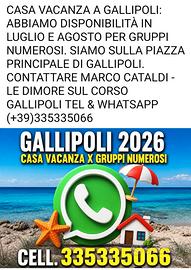 Gallipoli 3 case vacanza 10 posti chiama 335335066