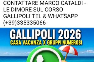 Gallipoli 3 case vacanza 10 posti chiama 335335066