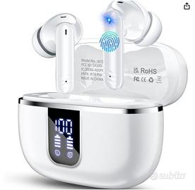 Cuffie Bluetooth Bianco Argento (Nuove) 