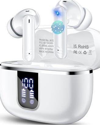 Cuffie Bluetooth Bianco Argento (Nuove) 