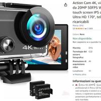 Action Cam 4K, videocamera subacquea da 20MP 50FPS