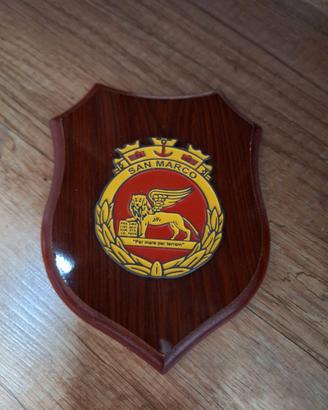 Crest militare San Marco originale – Targa in legn
