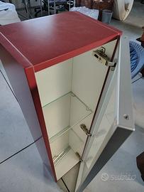 Mobiletto vetrinetta multiuso con ripiani vetro