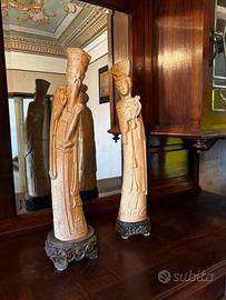 Splendide statue cinesi in avorina