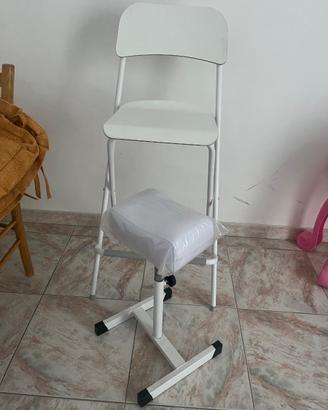 Sedia alta + sgabello pedicure
