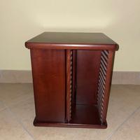 MOBILETTO GIREVOLE PORTA CD IN LEGNO MASSELLO