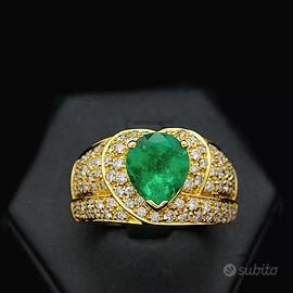 ANELLO SINFONIA ORO 18 KT SMERALDO 4.60 CT