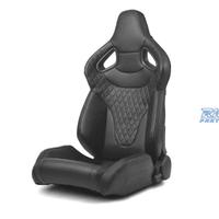 SEDILE BAQUET UNIVERSALE IN PELLE NERA STILE SPORT