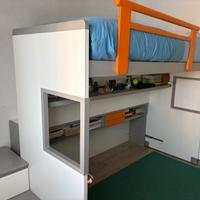 Struttura Mobile letto ragazzi alto salvaspazio
