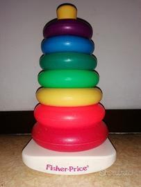 1985 Fisher Price piramide 7 anelli vintage 