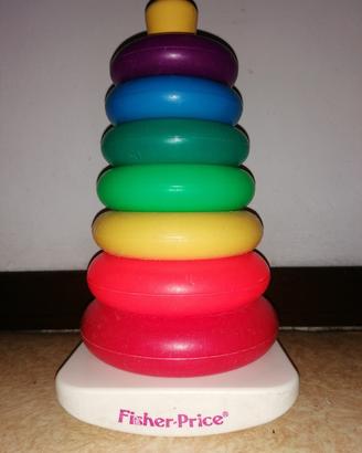 1985 Fisher Price piramide 7 anelli vintage 