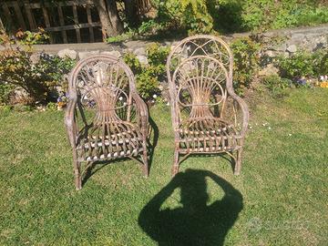 2 poltrone in vimini 