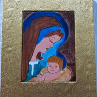 Capezzale Olio su Tela Cornice Dorata