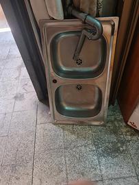 Lavello inox 90cm due vasche