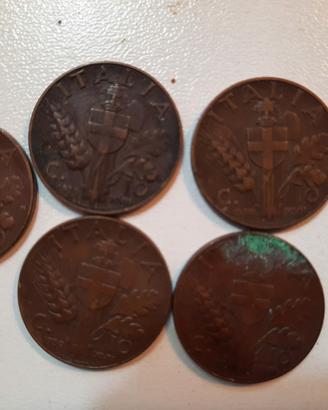 Monete da 10 centesimi del 1937 e 1939