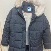 Piumino okaidi blu con cappuccio e fodera