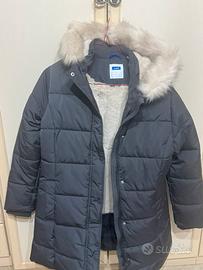 Piumino okaidi blu con cappuccio e fodera