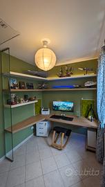 Scrivania mensole e cassettiera per studio