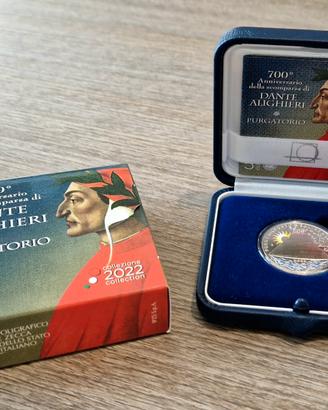 Moneta 5 euro in argento Dante Purgatorio 2022