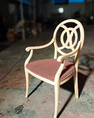 50 SEDIE IN LEGNO E TESSUTO ROSSO