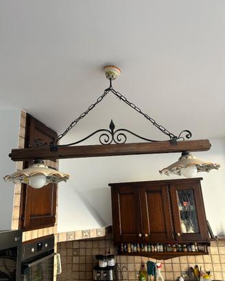 Lampadario rustico 2 luci ceramica  Caltagirone